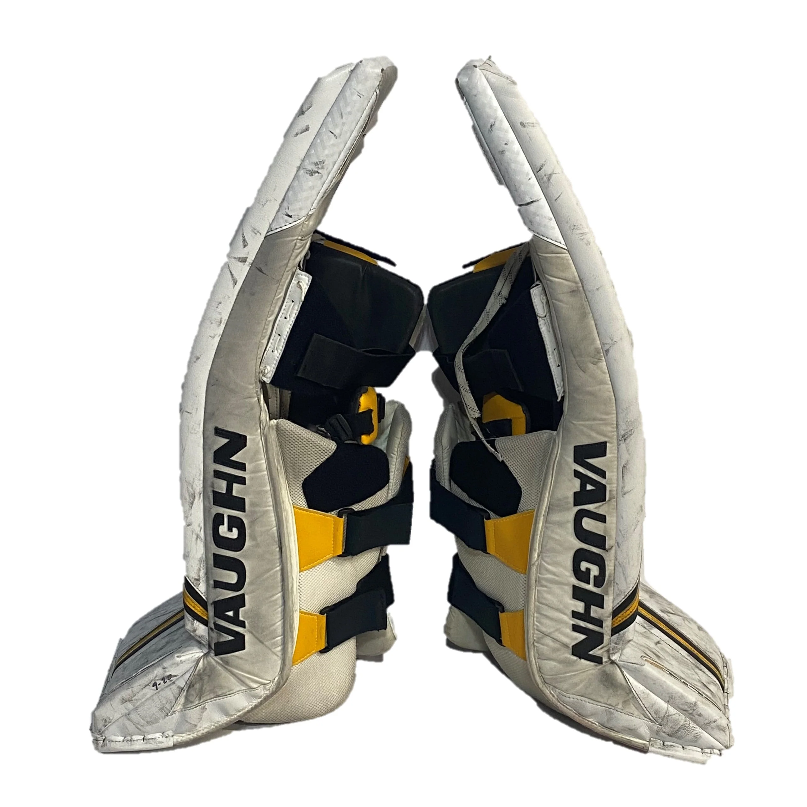 Vaughn Ventus SLR3 - Pro Stock Goalie Pads - Full Set (White/Yellow/Black) - Image 7