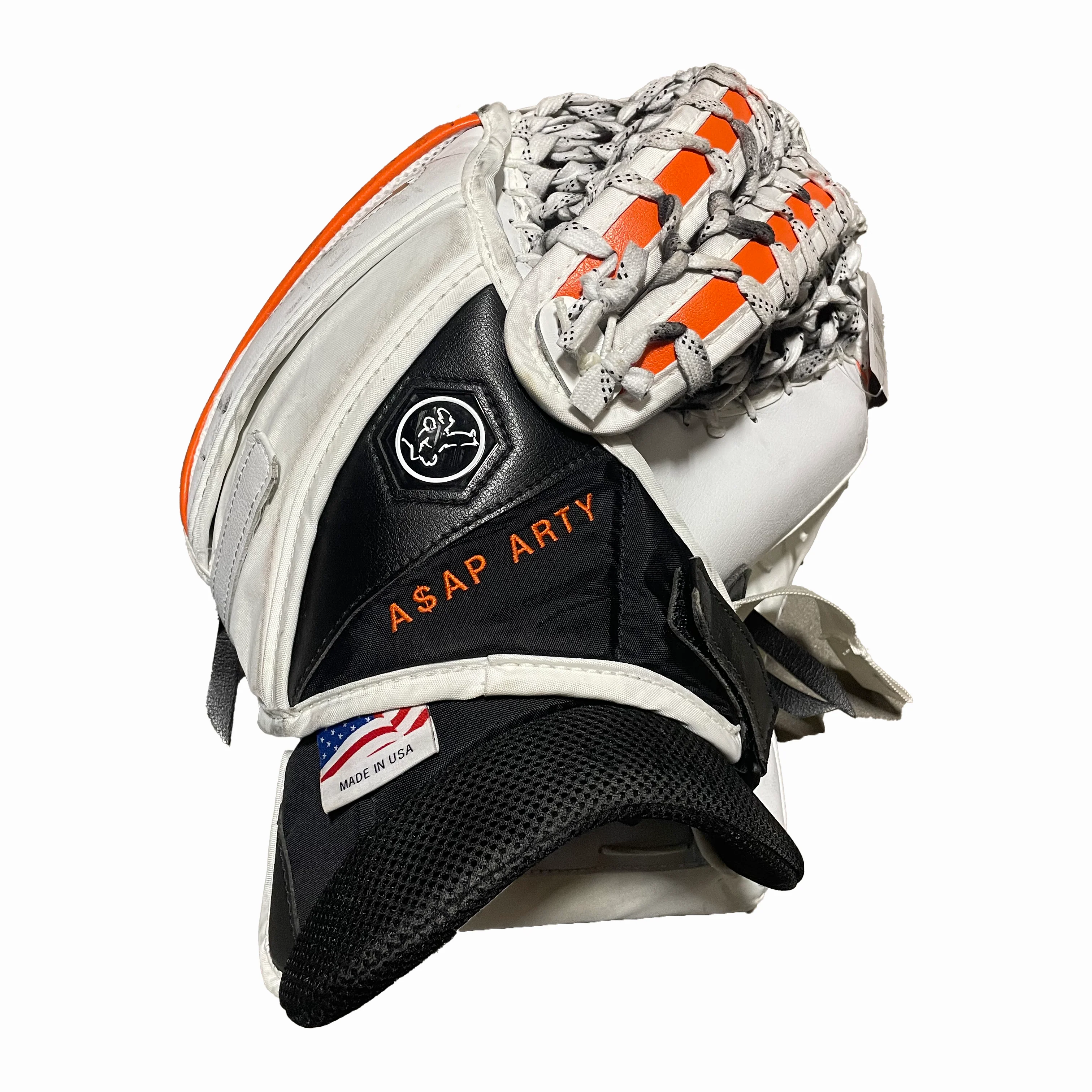 Vaughn Ventus SLR3 - Used Pro Stock Goalie Glove (White/Black/Orange) - Image 3