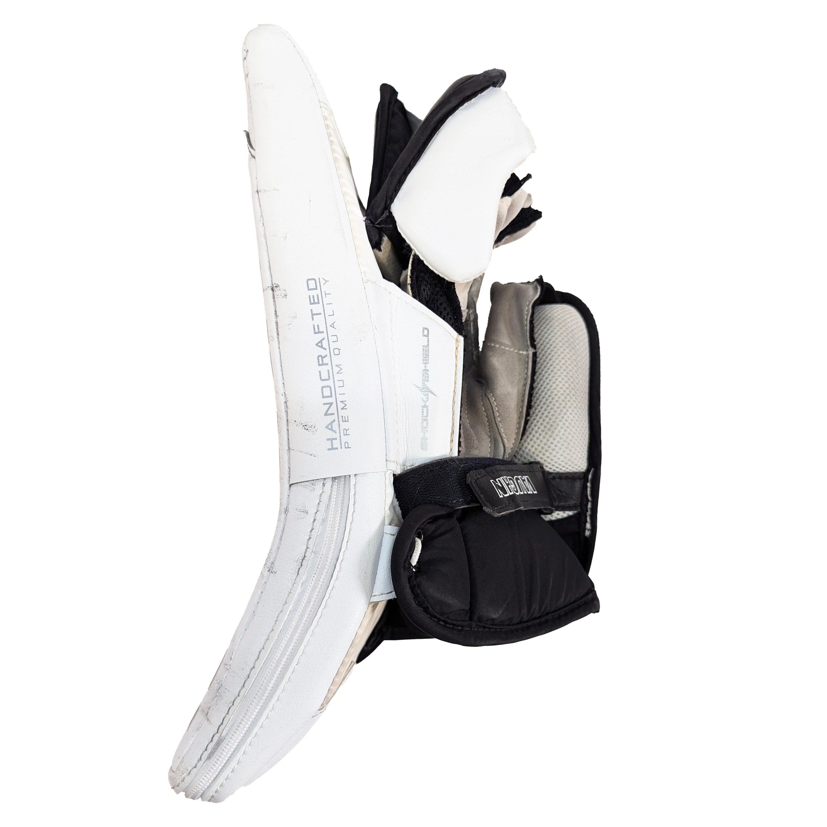 Vaughn Ventus SLR4 Pro Carbon - Used Pro Stock Goalie Blocker (White/Black) - Image 3