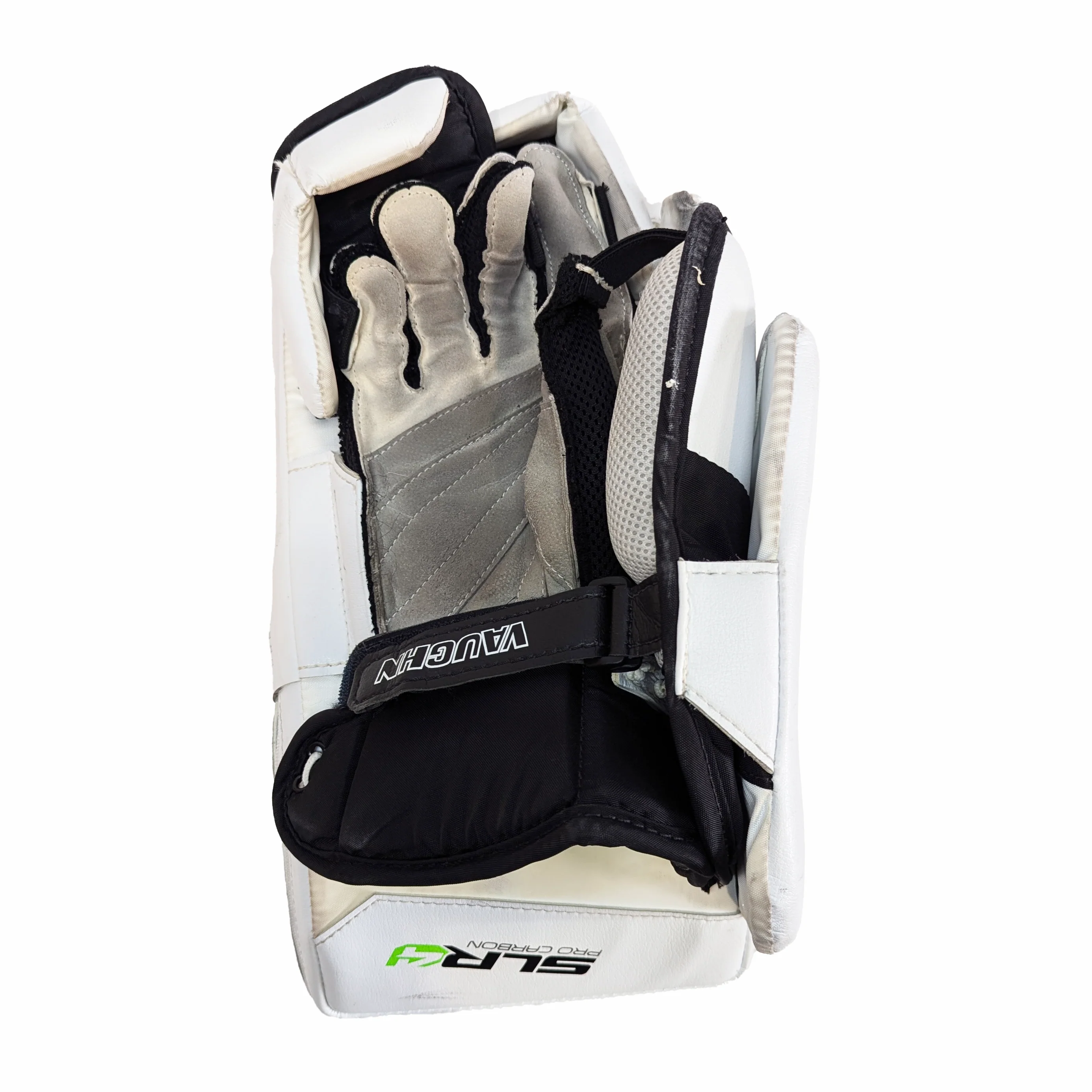 Vaughn Ventus SLR4 Pro Carbon - Used Pro Stock Goalie Blocker (White/Black) - Image 4