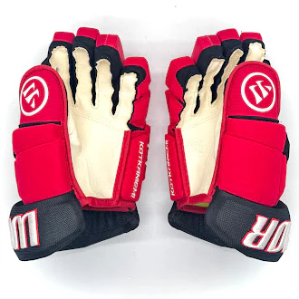 Warrior Alpha FR Pro - NHL Used Pro Stock Glove - Jesperi Kotkaniemi (Red/Black) - Image 2