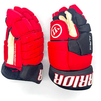 Warrior Alpha FR Pro - NHL Used Pro Stock Glove - Jesperi Kotkaniemi (Red/Black) - Image 3