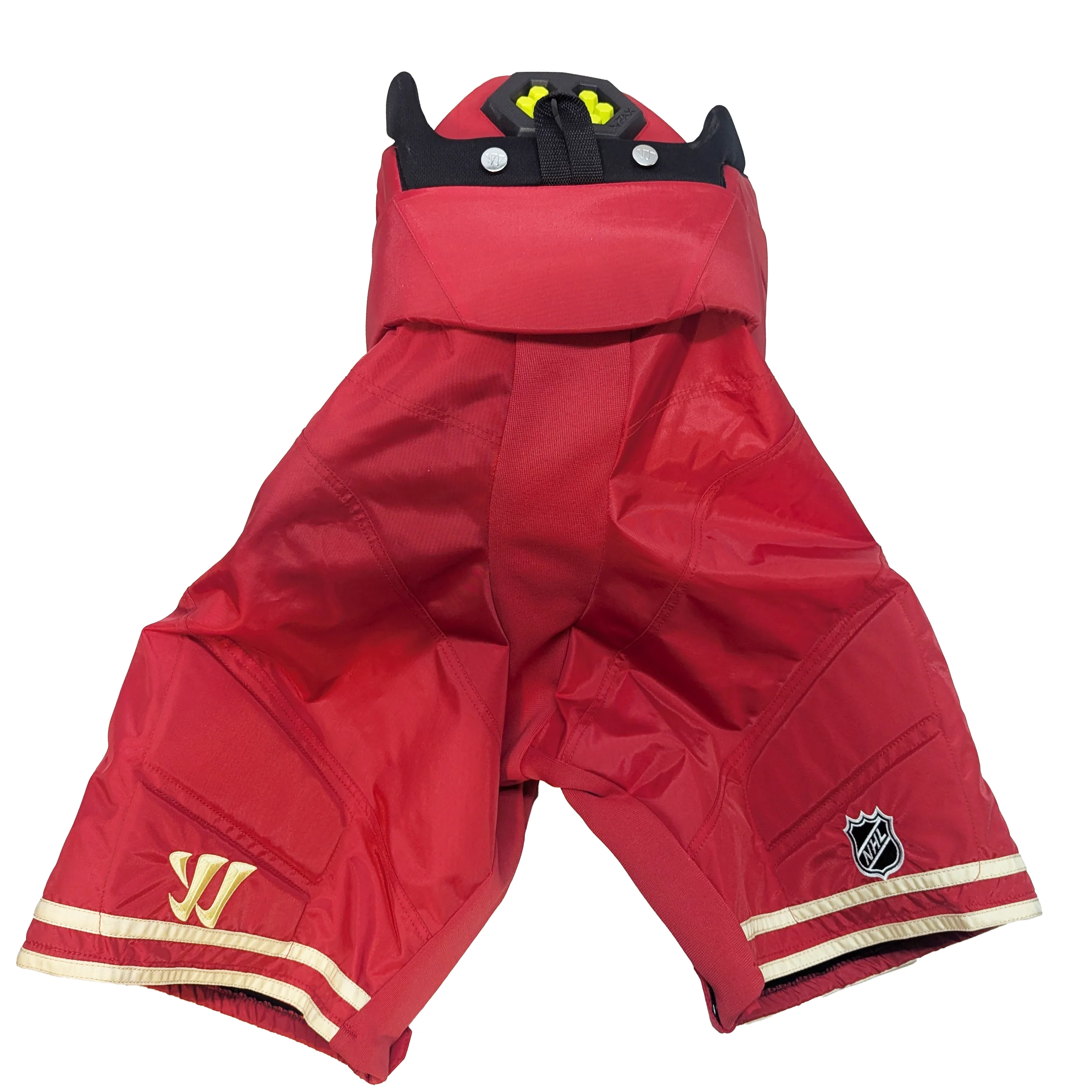 Warrior Alpha Pro - NHL Pro Stock Hockey Pants - Calgary Flames Heritage Classic (Red/Gold) - Image 2