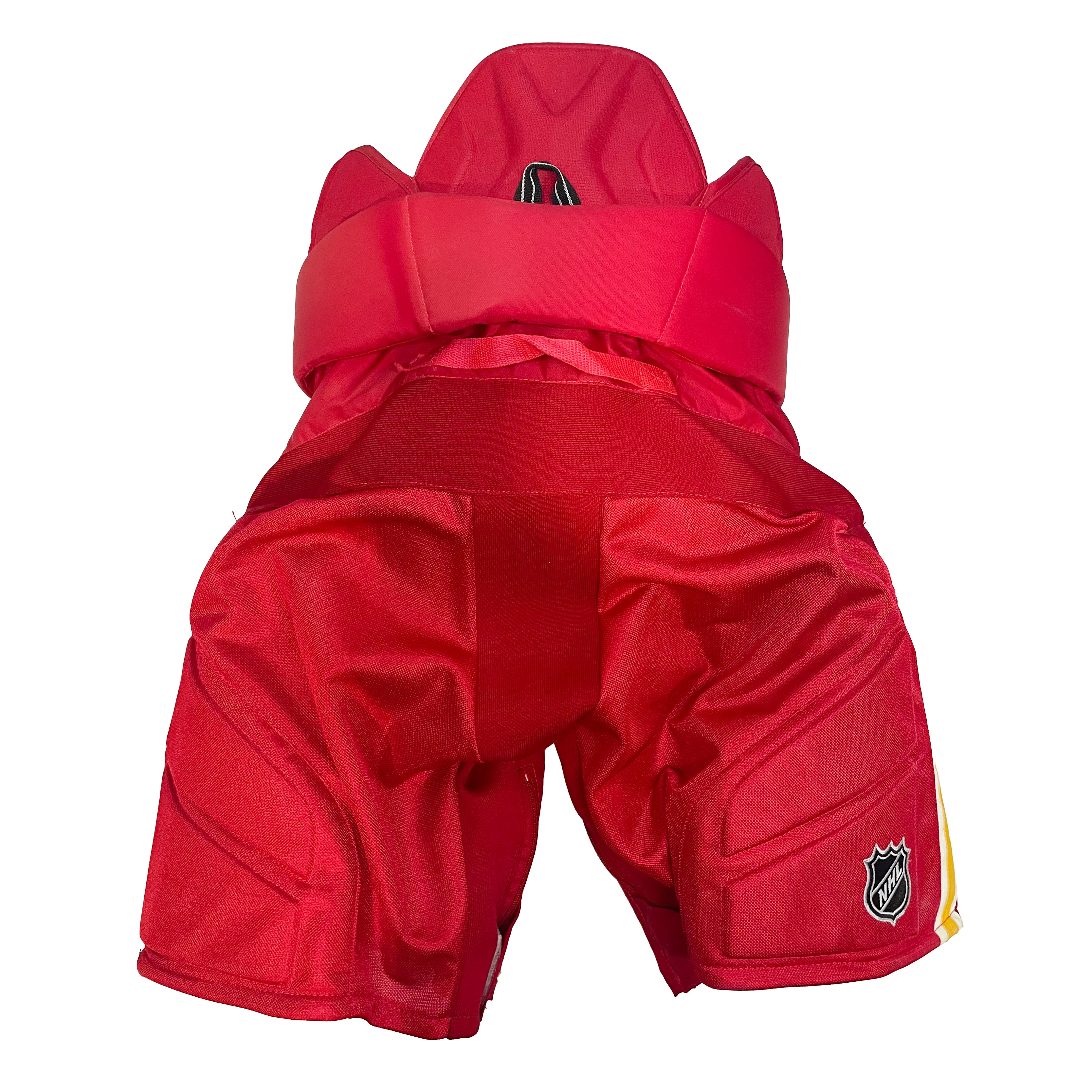 Warrior Covert QRE Pro - NHL Pro Stock Hockey Pants - Calgary Flames (Red/Yellow/White) - Image 2