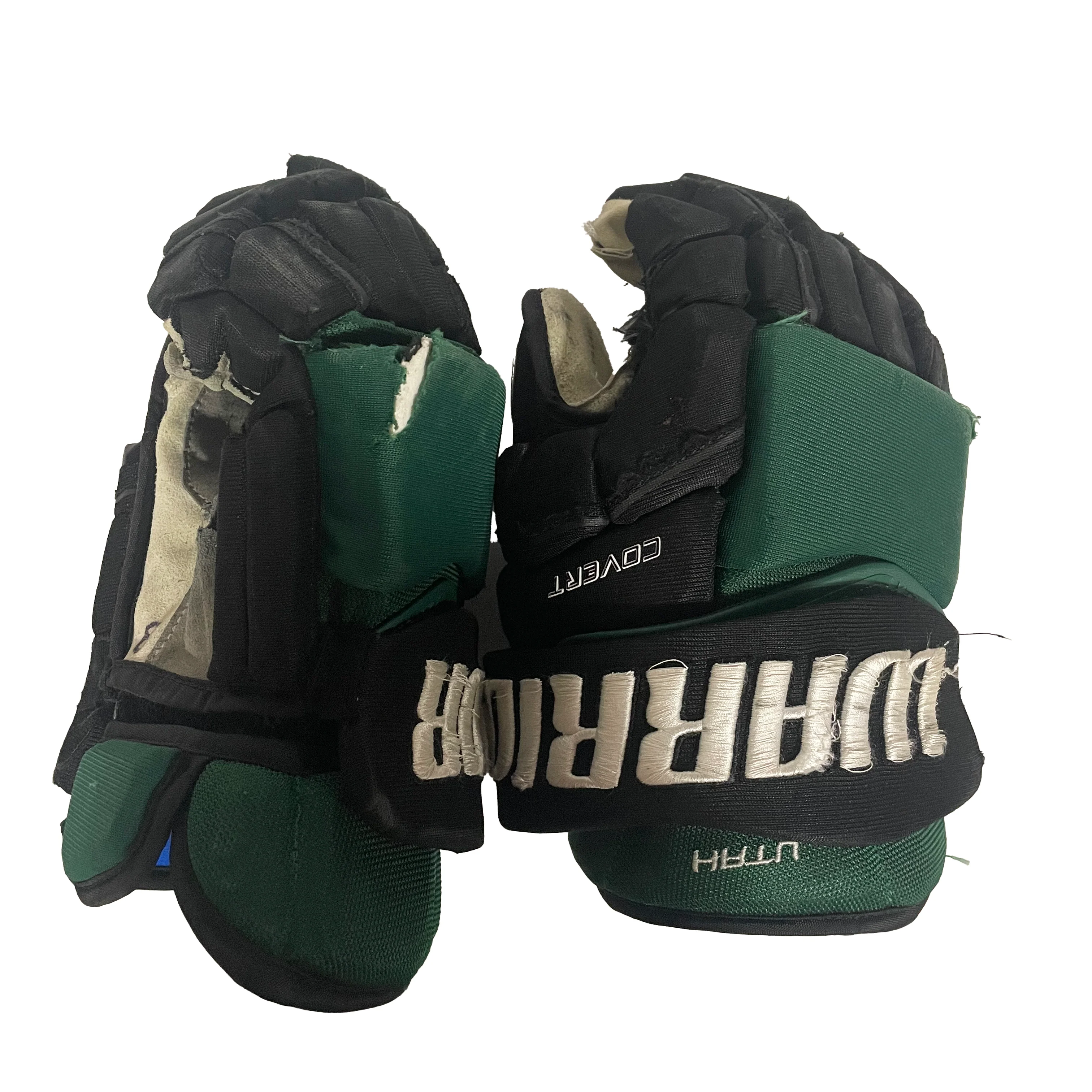 Warrior Covert - Used ECHL Pro Stock Hockey Gloves (Green/Black)