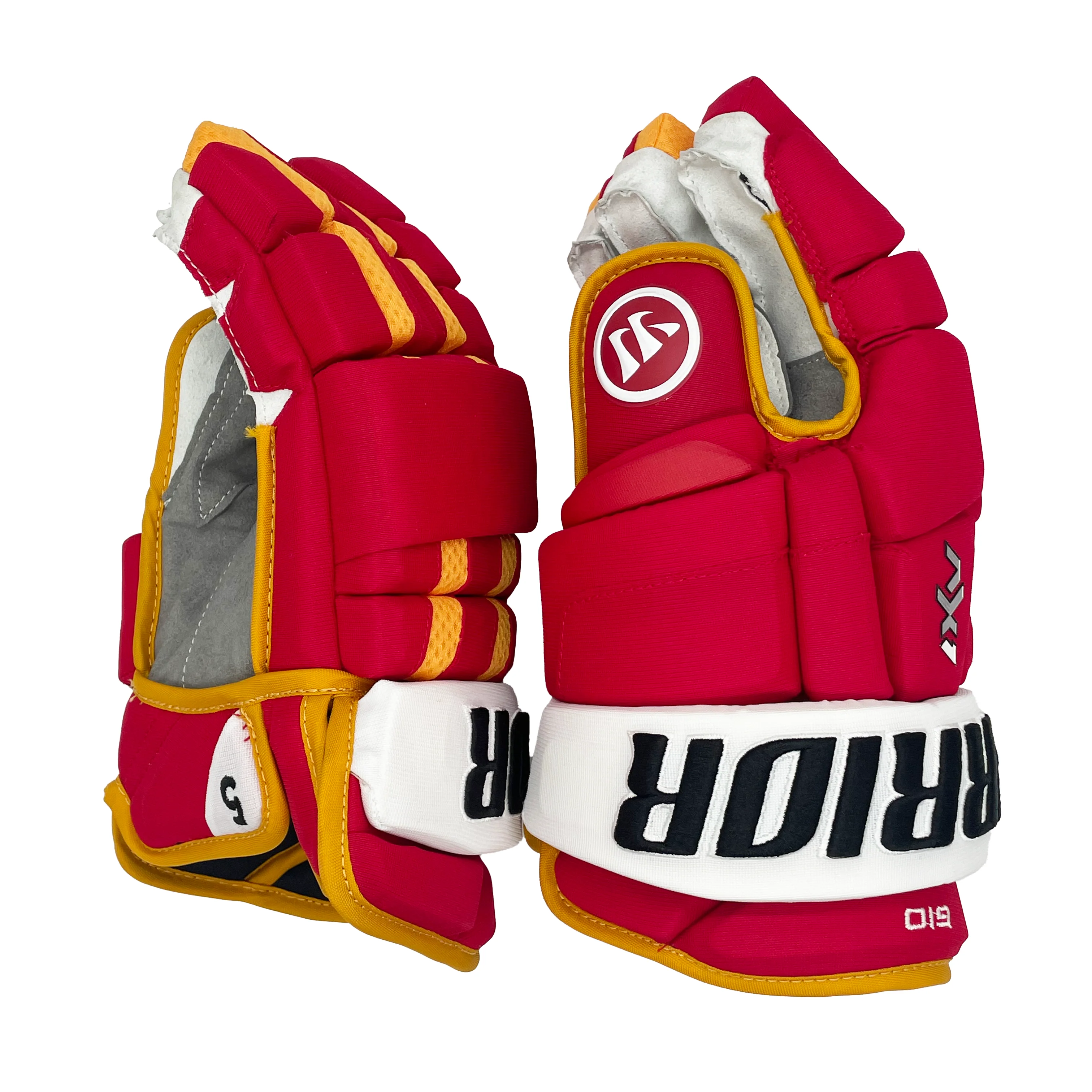 Warrior Dynasty AX1 - NHL Pro Stock Glove - Mark Giordano (Red/Yellow/White) - Image 2