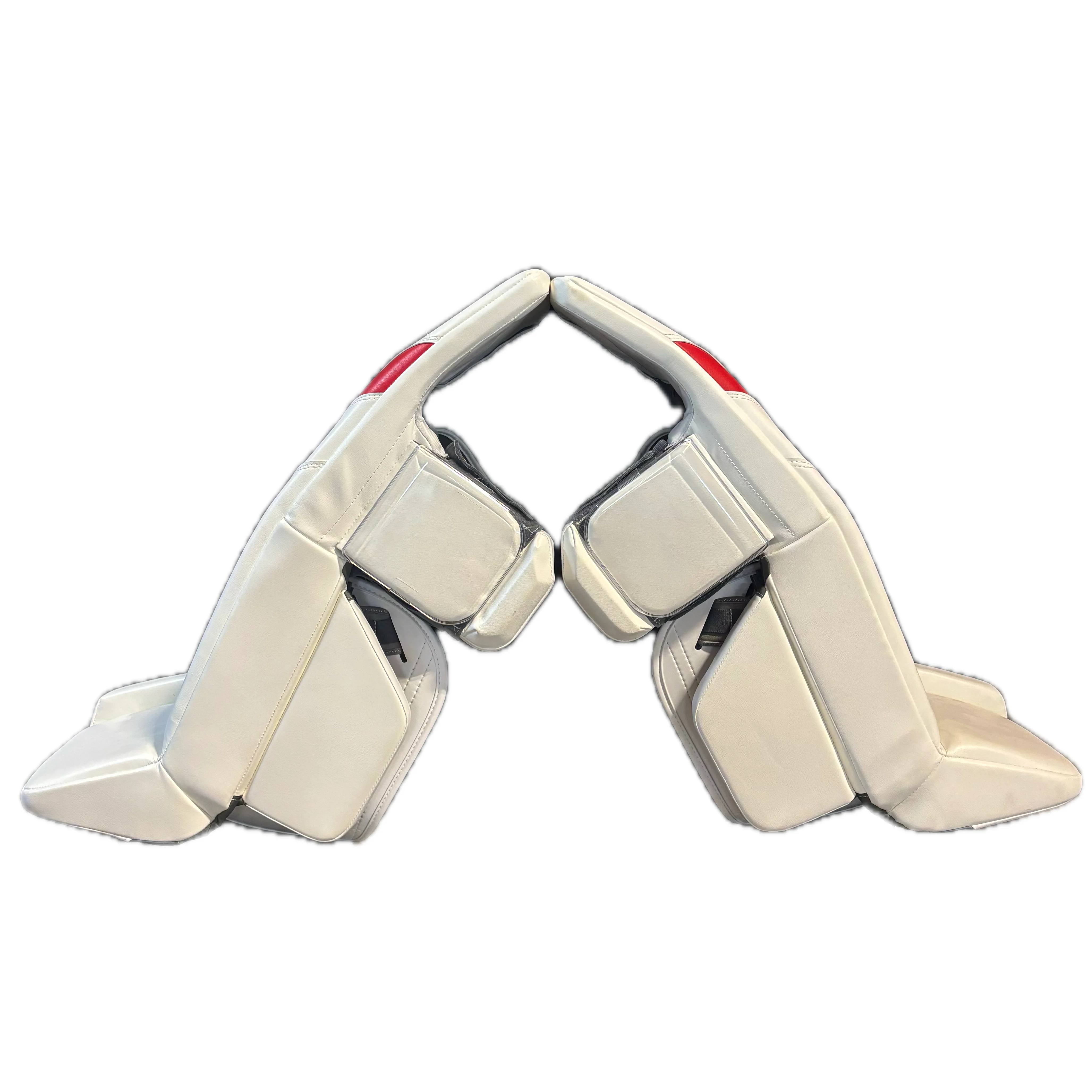 Warrior RG7 Pro - New Goalie Pad Set - Intermediate (White/Red) - Image 2