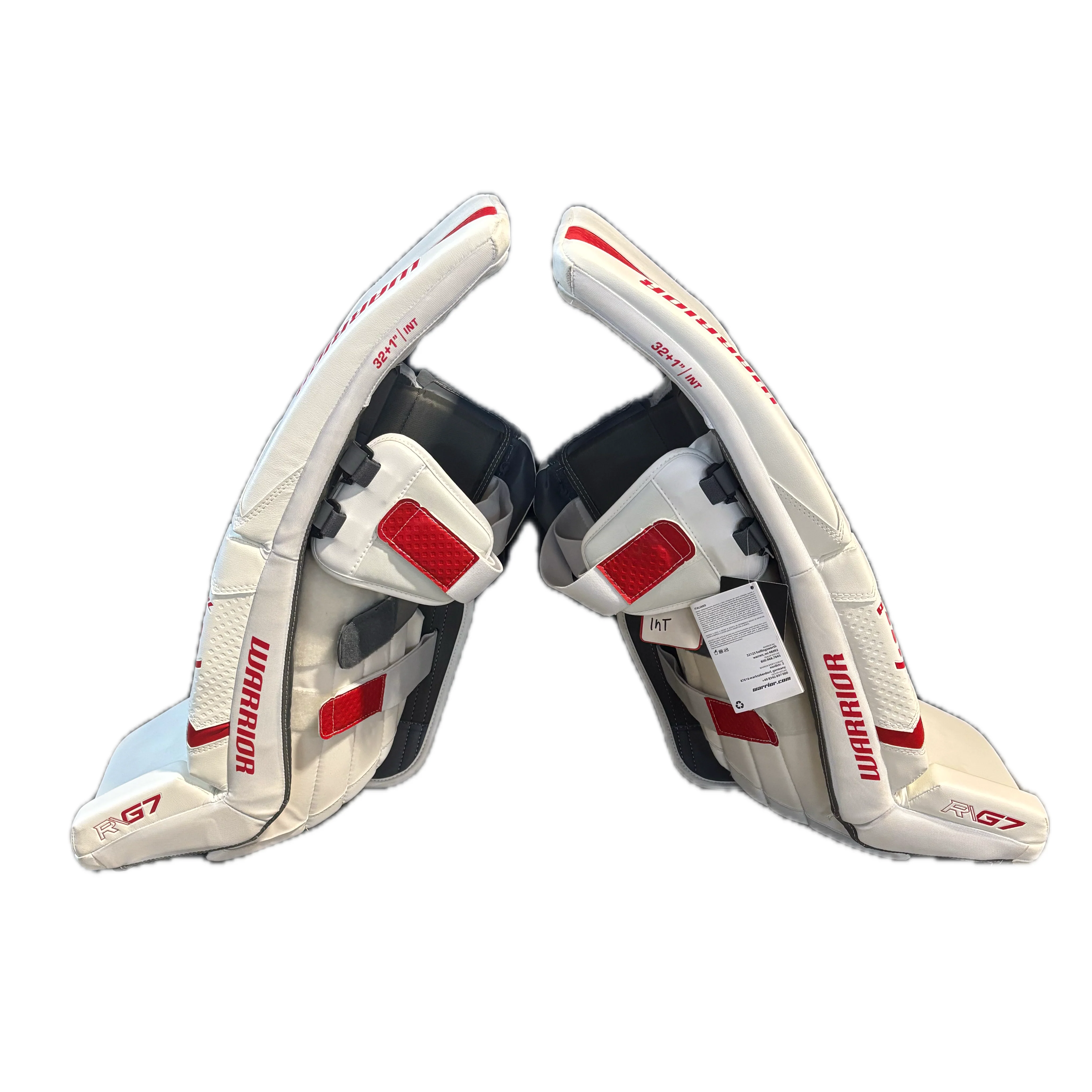 Warrior RG7 Pro - New Goalie Pad Set - Intermediate (White/Red) - Image 3