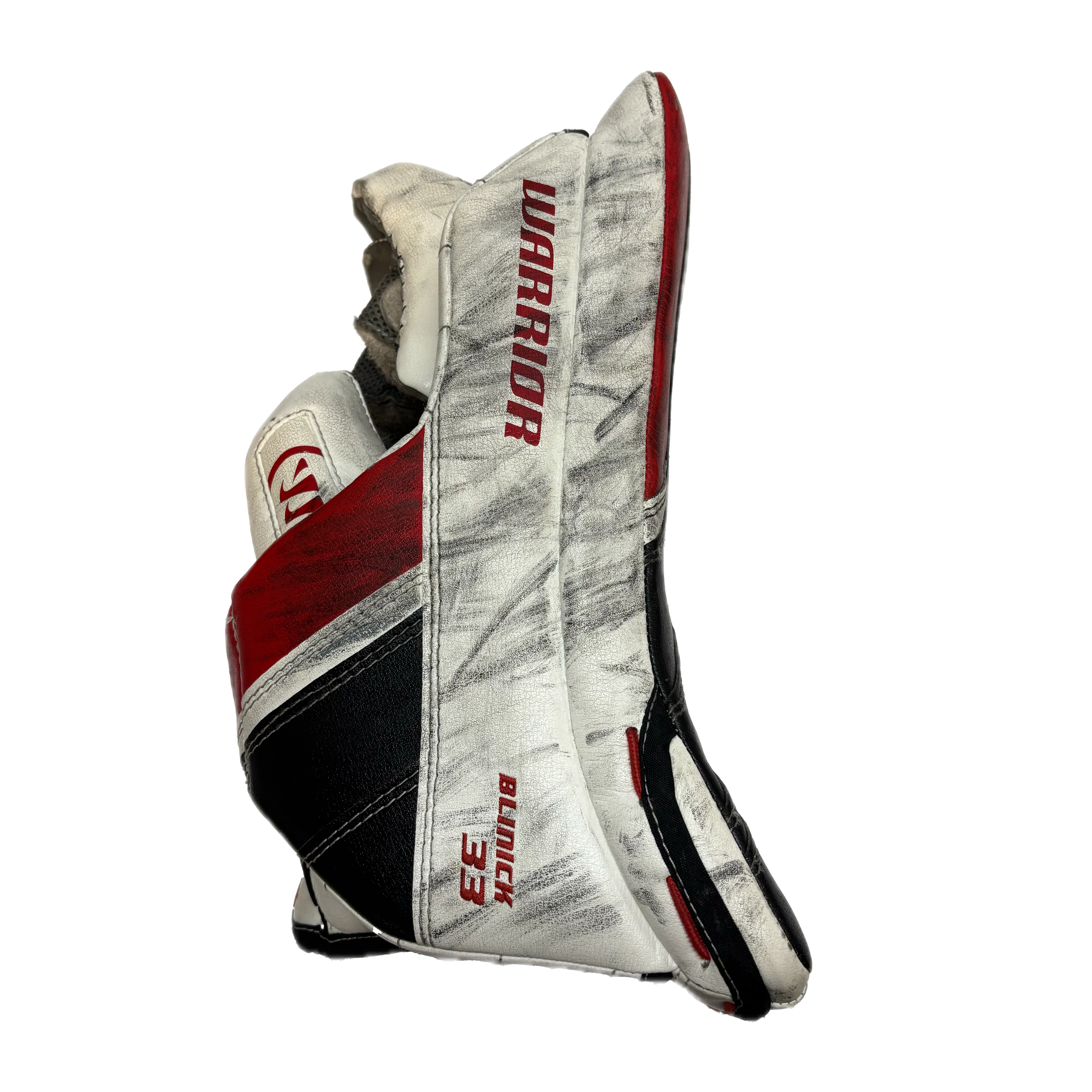Warrior Ritual G3 Pro - Used Senior Goalie Blocker (White/Black/Red) - Image 4