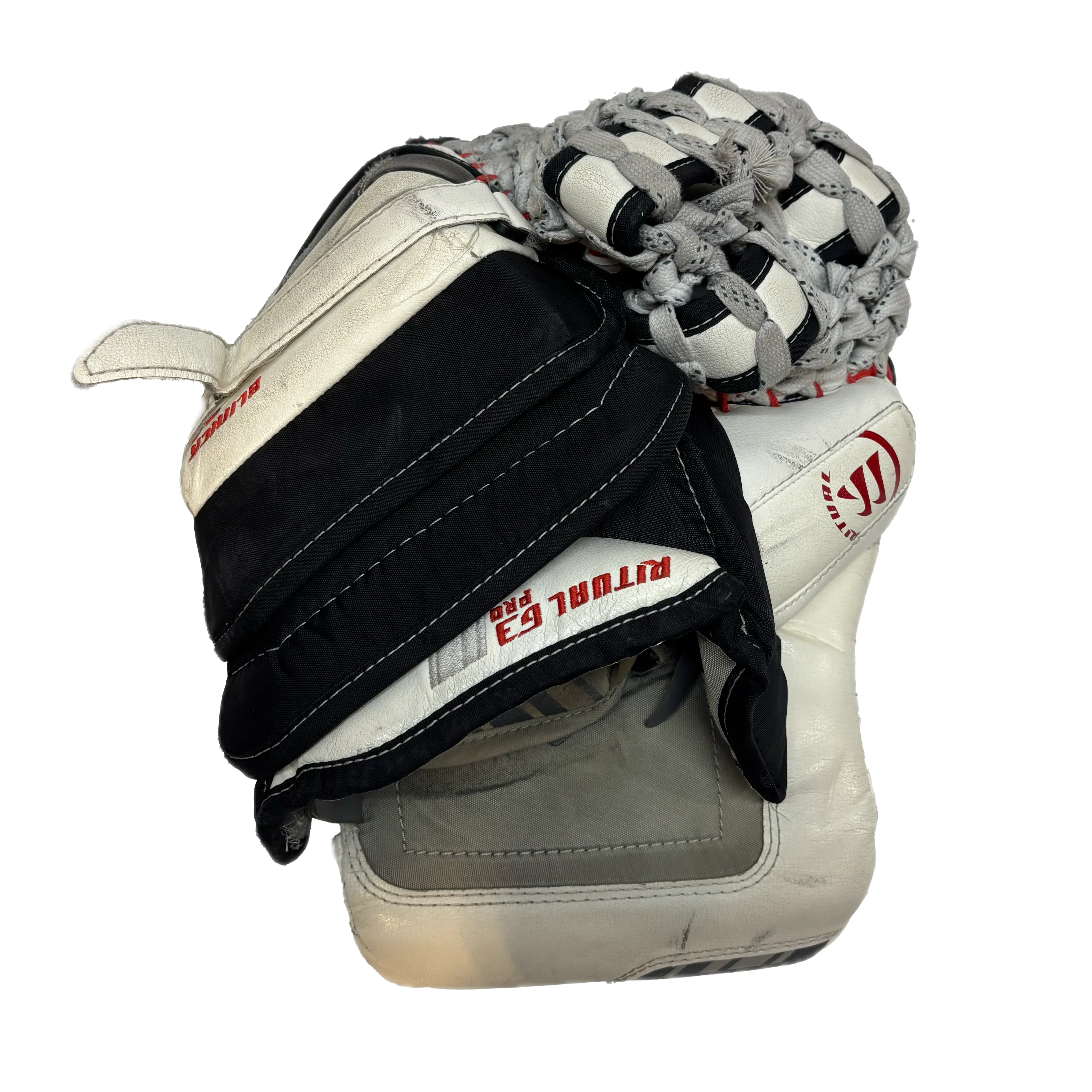 Warrior Ritual G3 Pro - Used Senior Goalie Glove (White/Black/Red) - Image 2